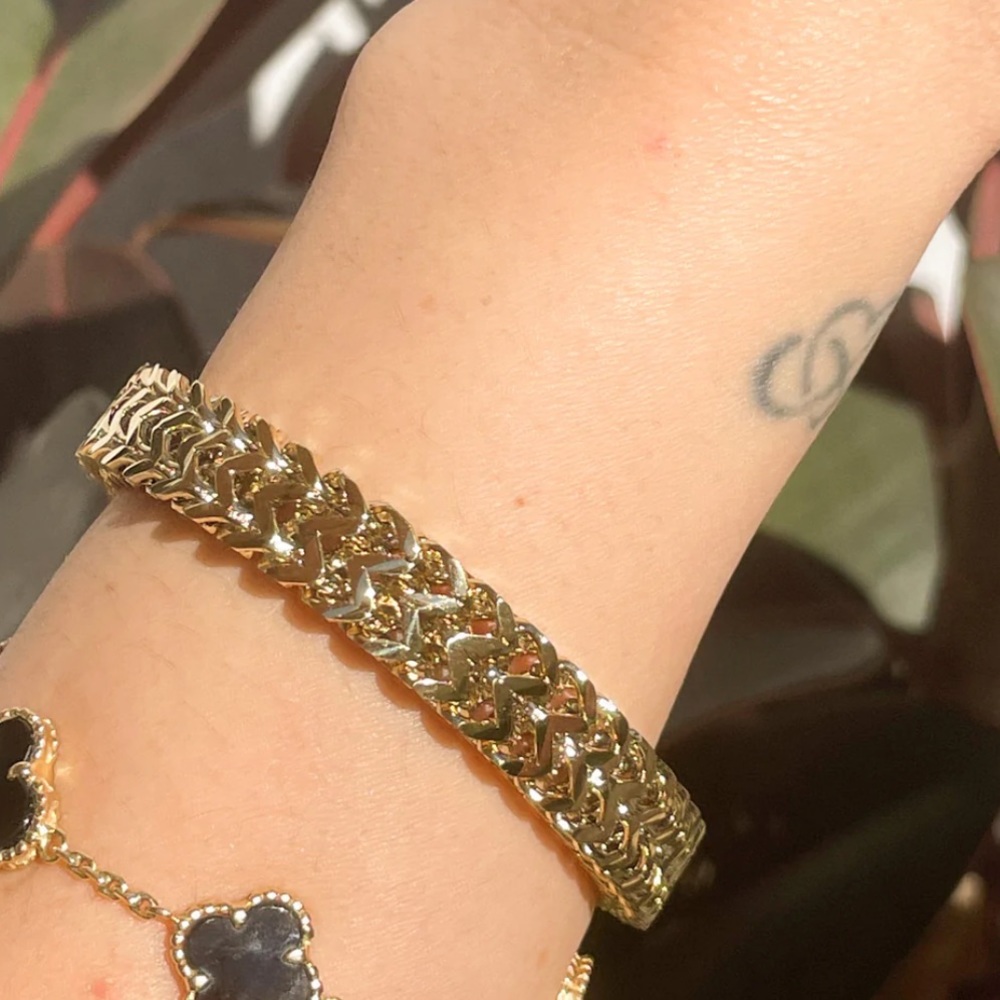 Waterproof double gold plated bracelet - Picture 2 of 6